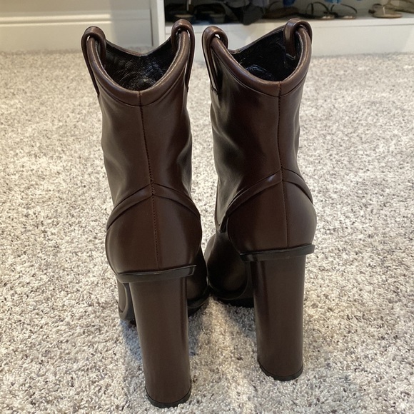 Gucci Lifford Cocoa dark brown leather boots 37.5 7 7.5 GG - Picture 7 of 16